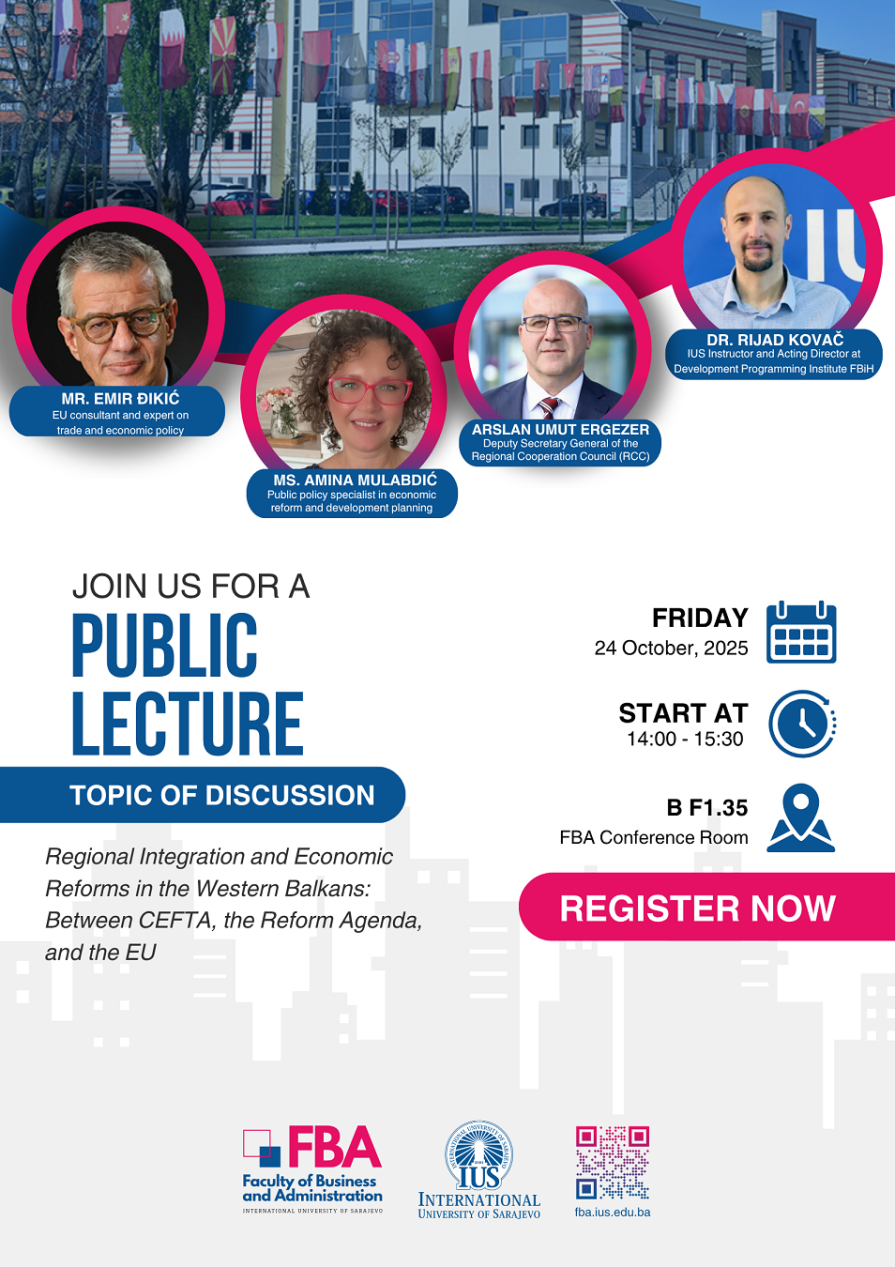 FBA Public Lecture: Regional Integration and Economic Reforms in the Western Balkans: Between CEFTA, the Reform Agenda, and the EU
